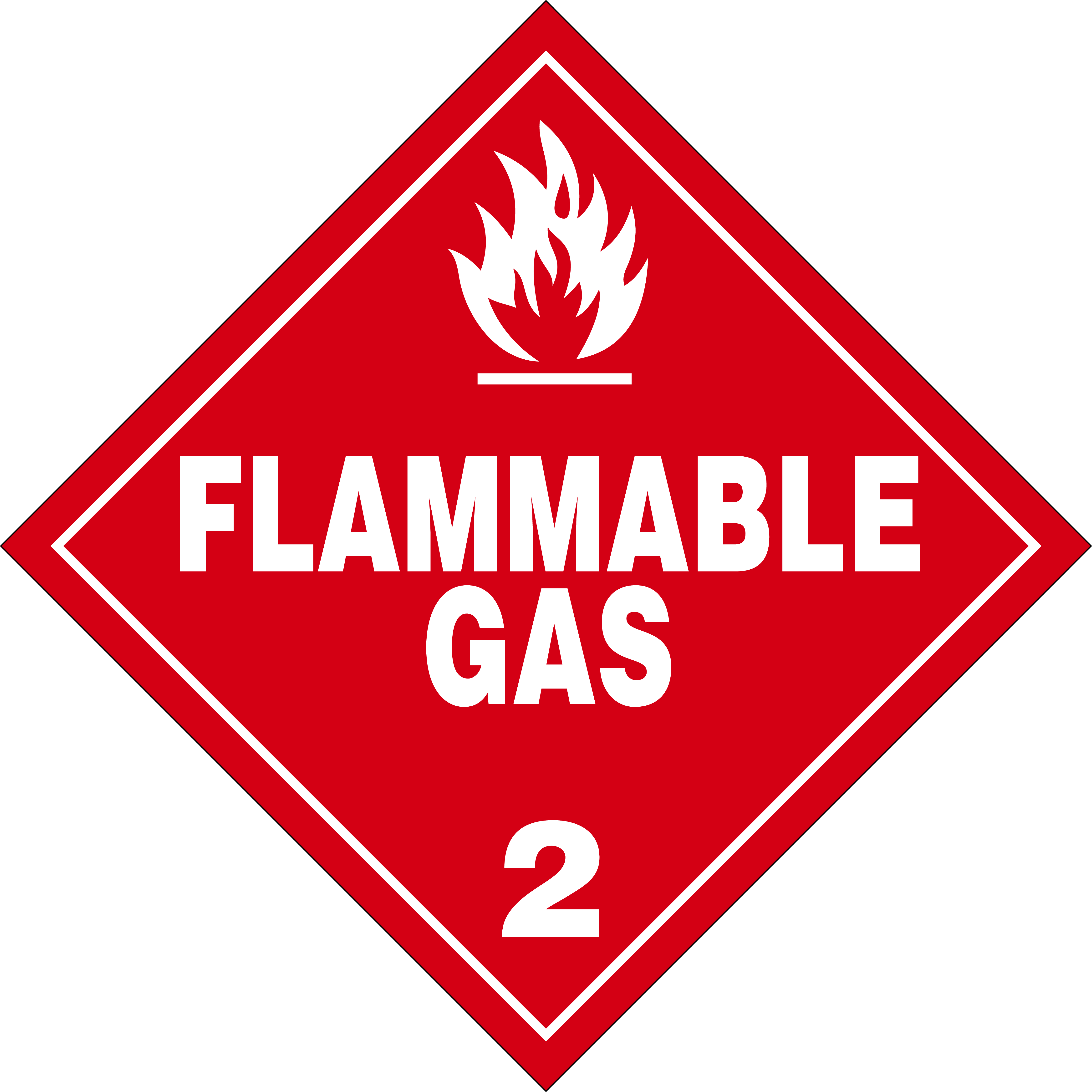 DOT Labels Example Category 2 Flammable Gas